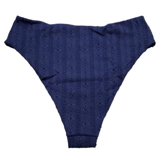 🧡Andie Swim The 90’s High Waisted Bottom Navy Eyelet Lace - Picture 2 of 10